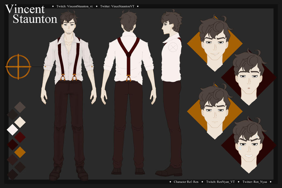 Character sheet for Vincent Staunton, find him at https://www.twitch.tv/vincentstaunton_vt